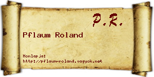Pflaum Roland névjegykártya