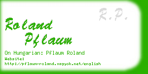 roland pflaum business card